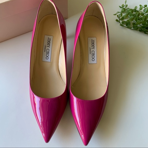 SOLD Jimmy Choo Pink Patent Leather Heels - Picture 2 of 14